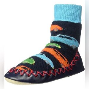 Konfetti Crazy Cars Kids Swedish Slipper Sock Moccasins EU 24 - 25 US 8 -9